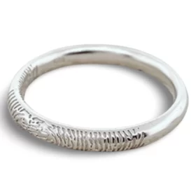 Alternative view of Fingerprint Ring - One Fingerprint on Outside of band || Sterling Silver