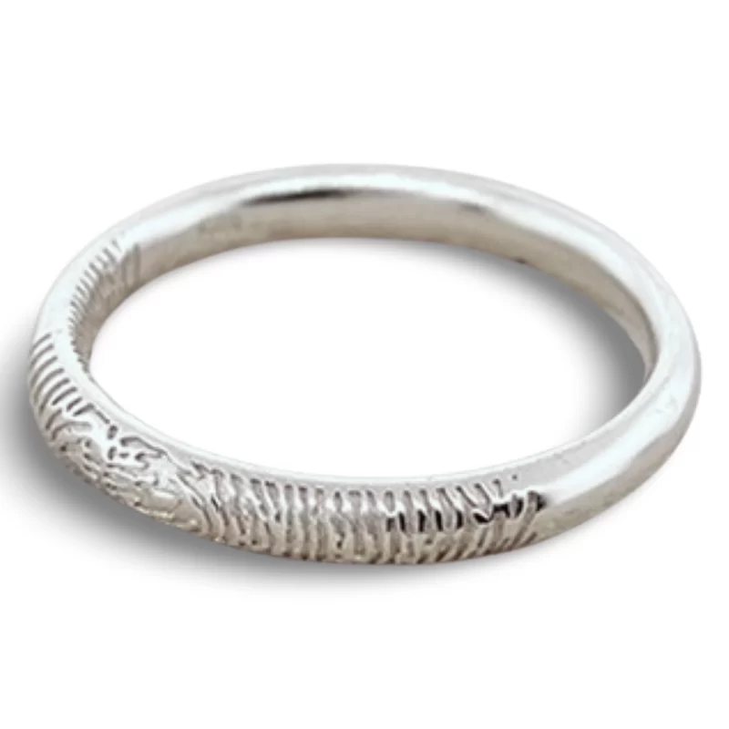 Fingerprint Ring - One Fingerprint on Outside of band || Sterling Silver - Image 2