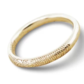 Alternative view of Fingerprint Band Ring - One Fingerprint on Outside of Ring || 9ct Gold