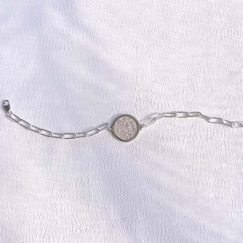 fingerprint disk on paperclip bracelet