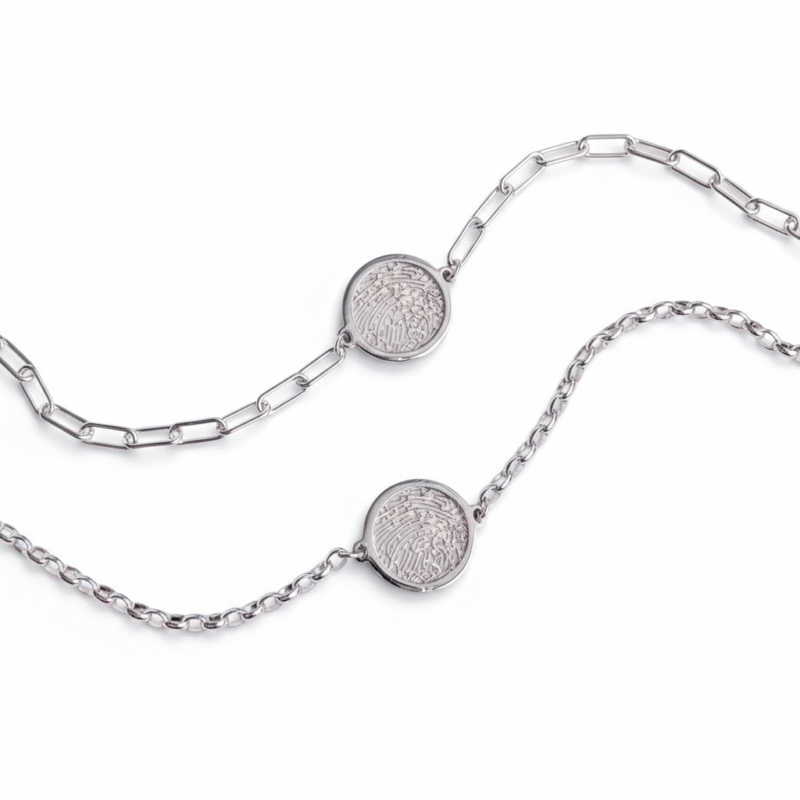 Personalized jewelry fingerprint pendant necklace. Thumbprint jewellery. Keepsake or memorial jewellery.
