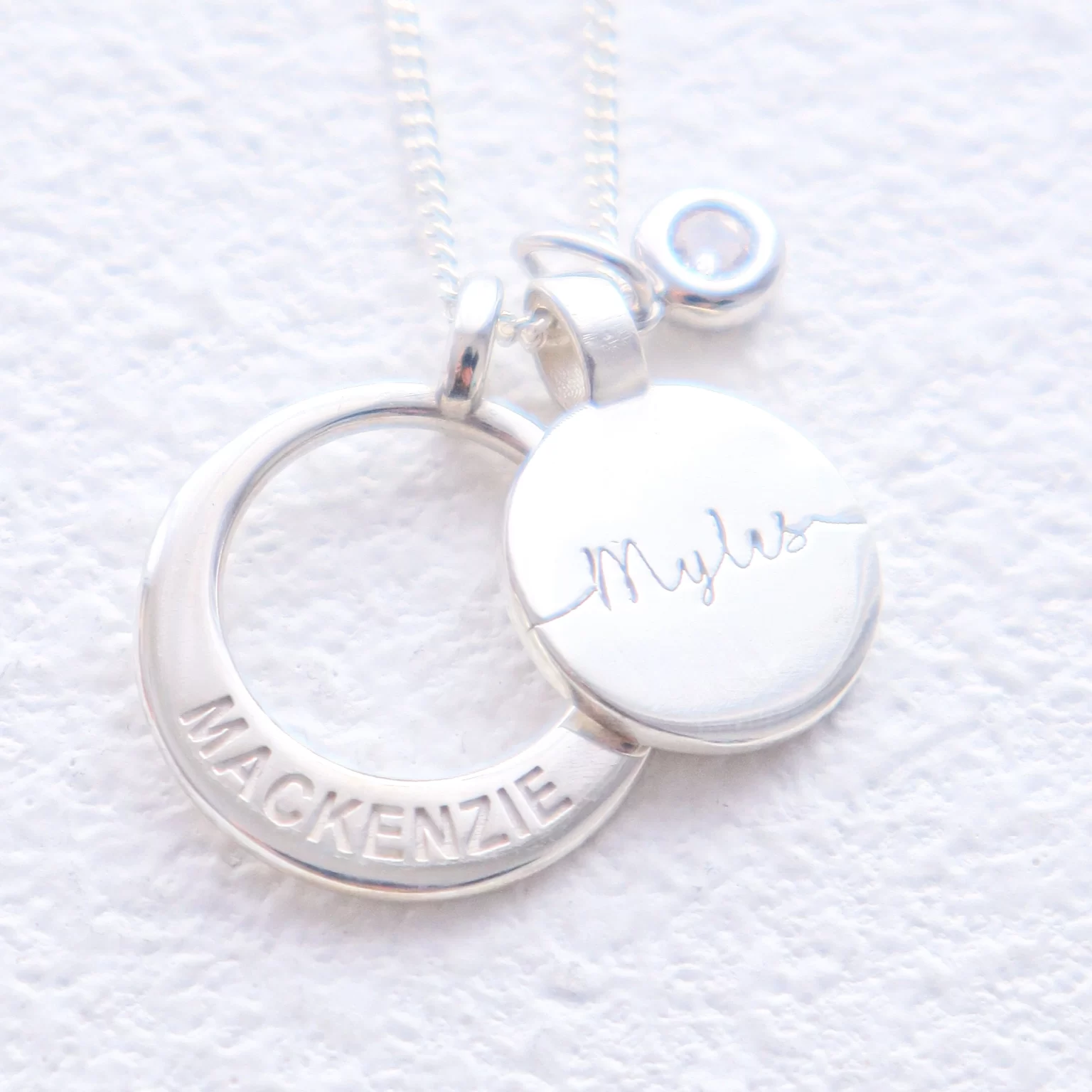 name pendant and name disk jewellery