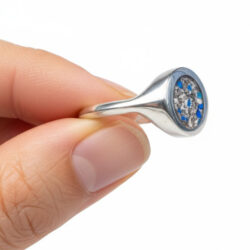 Cremation ashes memorial jewellery ring in sterling silver