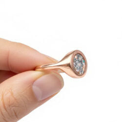 Cremation ashes memorial jewellery ring in sterling silver