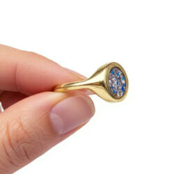 Cremation ashes memorial jewellery ring in sterling silver