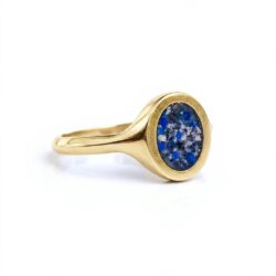 Cremation ashes memorial jewellery ring in sterling silver