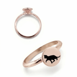9ct Rose Gold ashes jewellery ring with pet cremation ashes. Handcrafted in Australia. Pet memorial jewellery by Uneik Jewellery and Memories4Life.