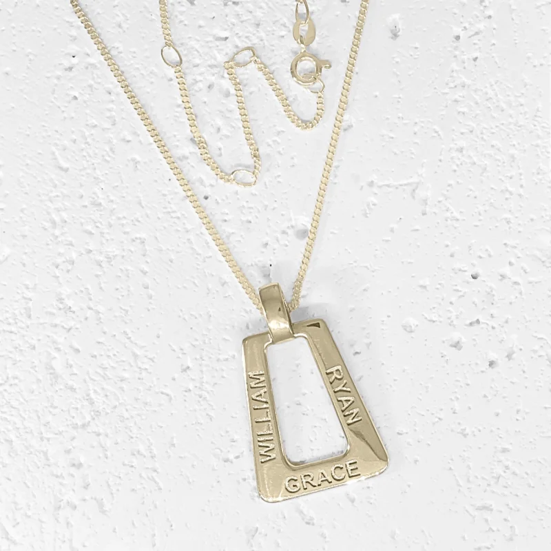 Personalised Jewellery Triangle Three Name Pendant || 5 sizes - Sterling Silver or 9ct Gold - Image 8