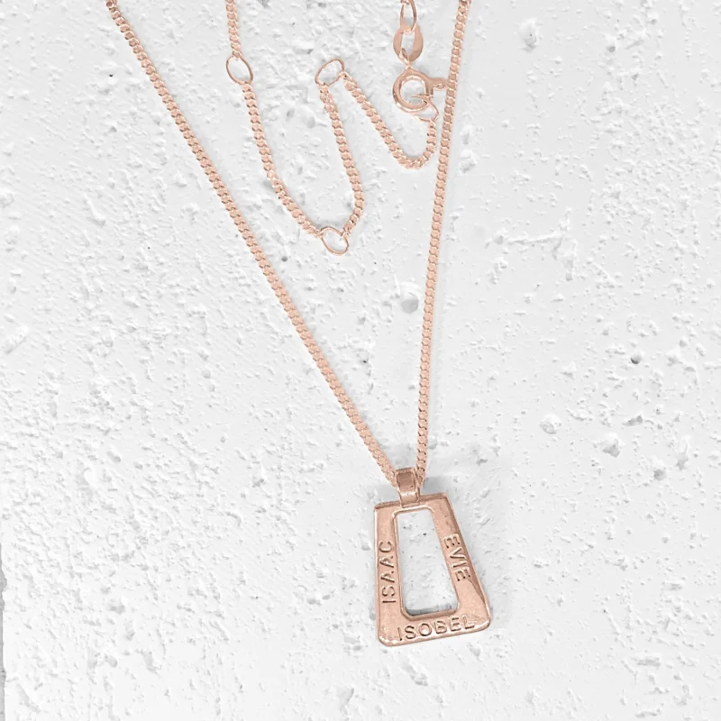 Personalised Jewellery Triangle Three Name Pendant || 5 sizes - Sterling Silver or 9ct Gold - Image 11