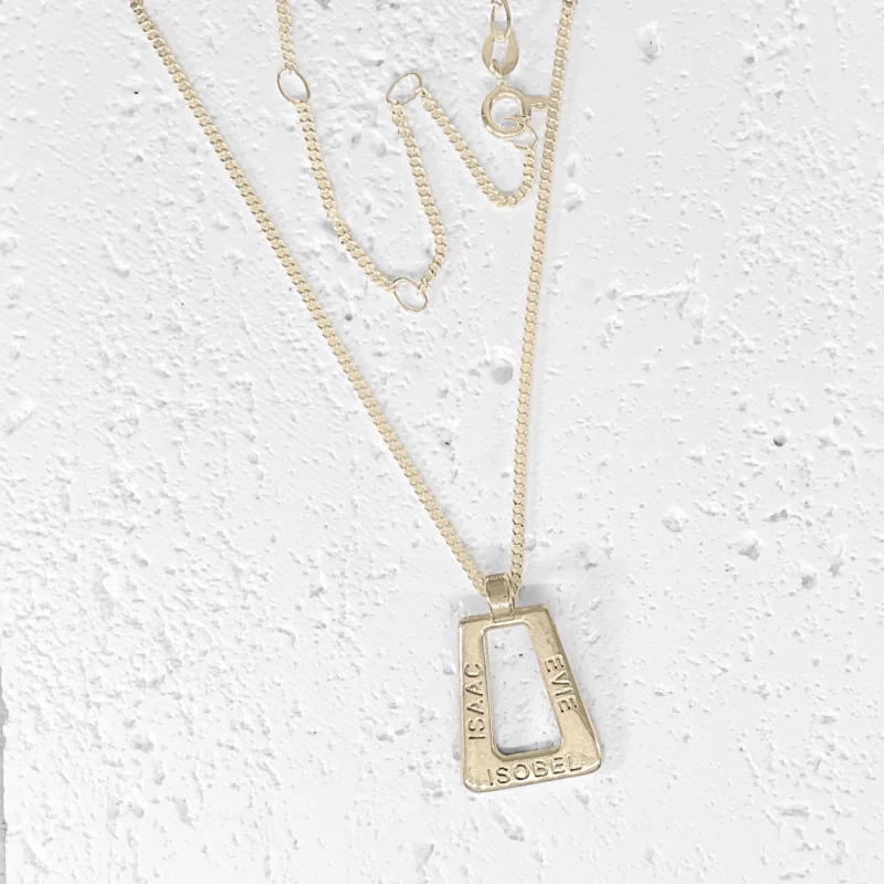 Personalised Jewellery Triangle Three Name Pendant || 5 sizes - Sterling Silver or 9ct Gold - Image 7