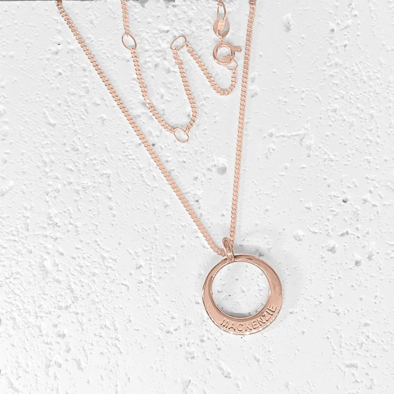 Personalised Circle Name Pendant || 5 sizes - Sterling Silver or Solid 9ct Gold - Image 6