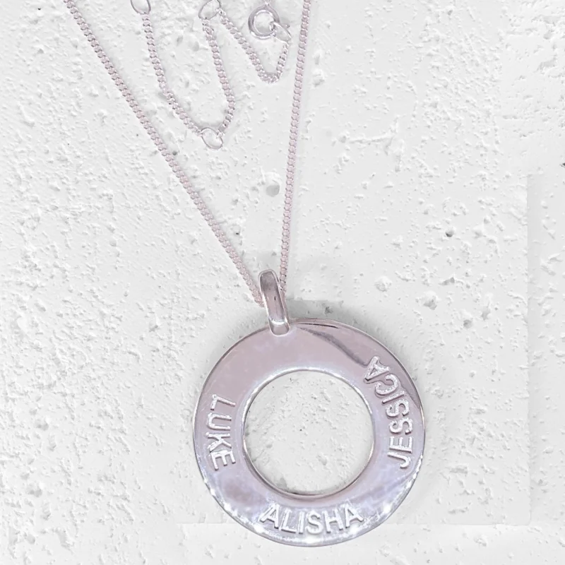 Personalised Family Circle Name Pendant || 5 sizes - Sterling Silver or 9ct Gold - Image 12