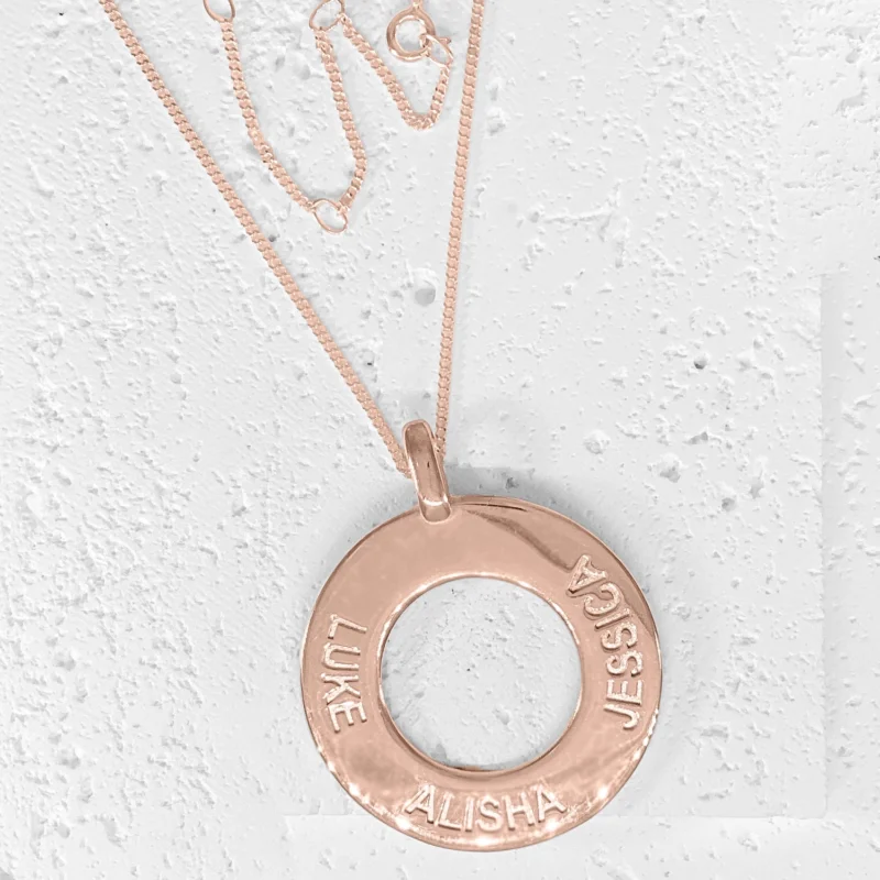 Personalised Family Circle Name Pendant || 5 sizes - Sterling Silver or 9ct Gold - Image 10
