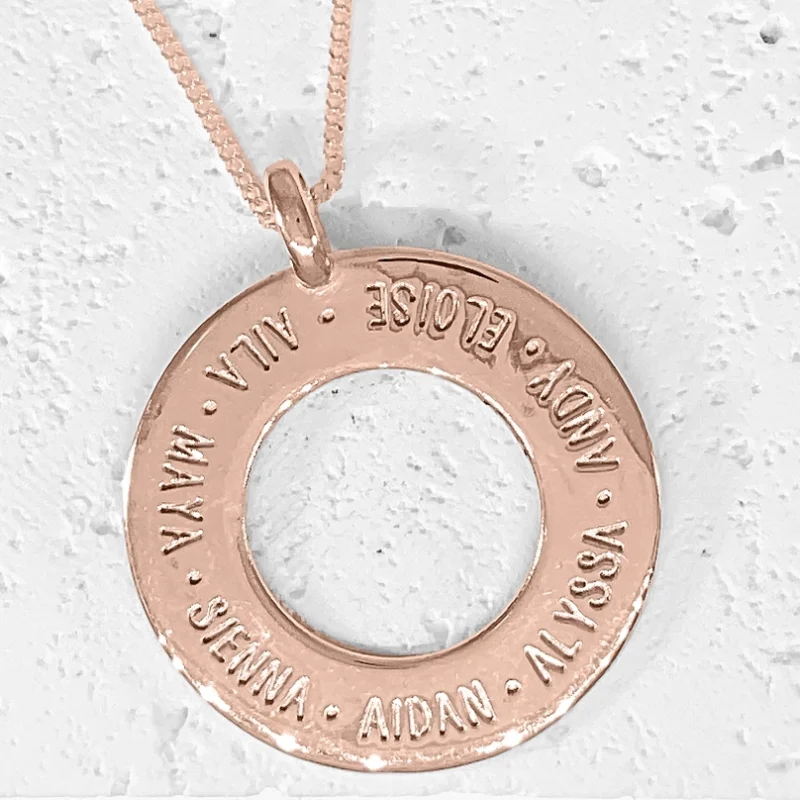 Personalised Family Circle Name Pendant || 5 sizes - Sterling Silver or 9ct Gold - Image 6