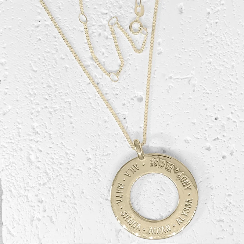 Personalised Family Circle Name Pendant || 5 sizes - Sterling Silver or 9ct Gold - Image 5