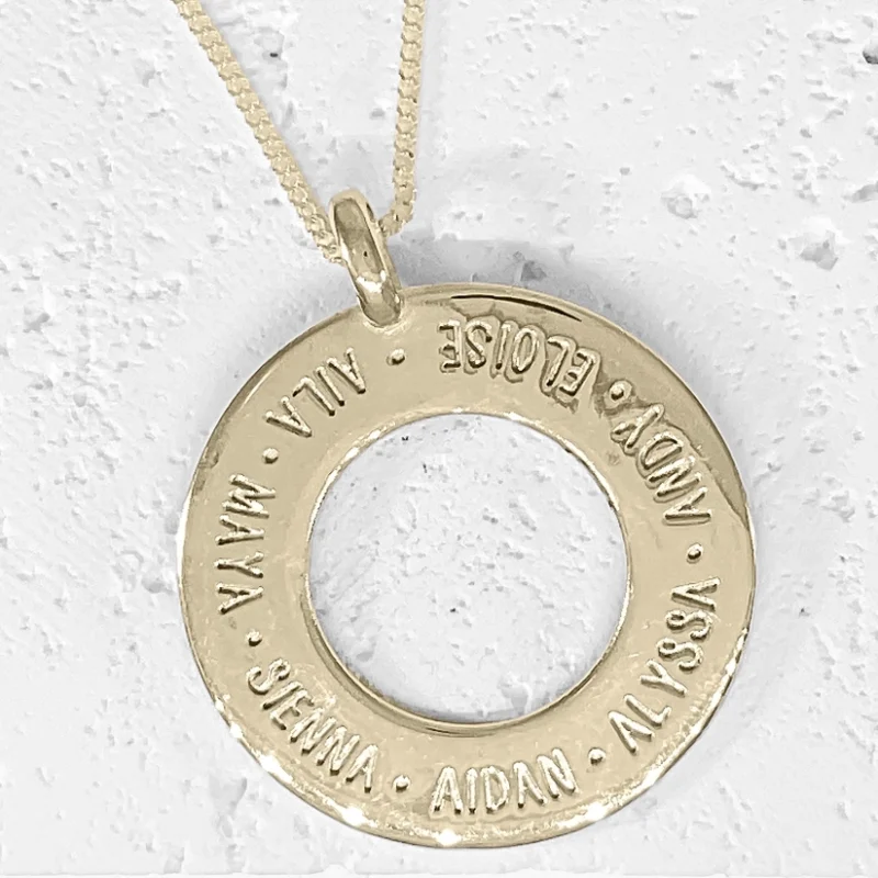 Personalised Family Circle Name Pendant || 5 sizes - Sterling Silver or 9ct Gold - Image 8