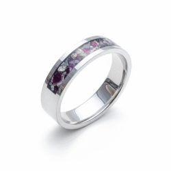 Cremation ashes memorial jewellery ring in sterling silver