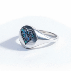 Cremation ashes memorial jewellery ring in sterling silver