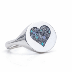 Cremation ashes memorial jewellery ring in sterling silver