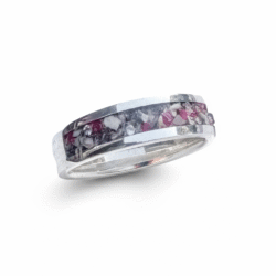 Cremation ashes memorial jewellery ring in sterling silver