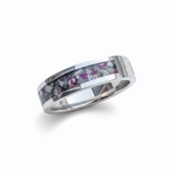 Cremation ashes memorial jewellery ring in sterling silver