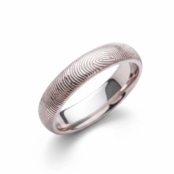 Alternative view of Fingerprint Ring - One Fingerprint on Outside of band || Sterling Silver