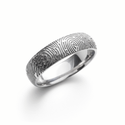 Fingerprint Ring - One Fingerprint on Outside of band || Sterling Silver