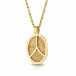 Fingerprint Pendant Triple Oval. 3 prints on front || 9CT Gold