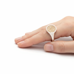 Alternative view of Round Fingerprint Signet Ring - One Fingerprint on Top of Ring || 9ct Gold