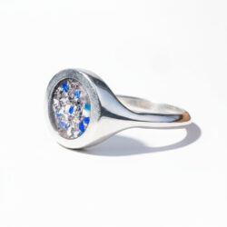 Cremation ashes memorial jewellery ring in sterling silver
