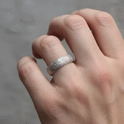 fingerprint jewellery ring in sterling silver. ideal fingerprint wedding ring