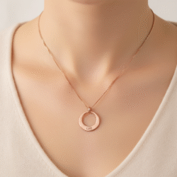 name jewellery pendant in 9ct rose gold with one name