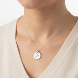 pet print jewellery on sterling silver pendant. your pets pawprint