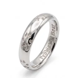 sterling silver unisex ring band style with your pets pawprints