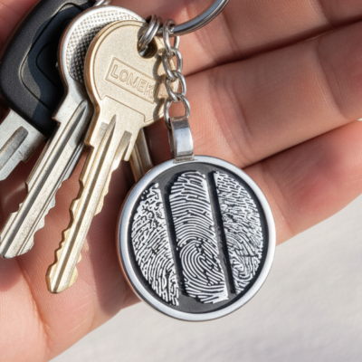 fingerprint pendant keyring with prints