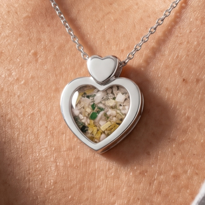 ashes cremation pendant necklace heart shape