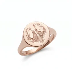 Round Petprint Signet Ring – Paw or Nose print || Solid 9ct Gold – Pet print Jewellery
