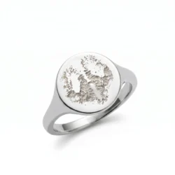 Round Petprint Signet Ring - Paw or Nose print || Sterling Silver - Pet print Jewellery