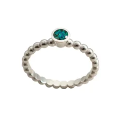 sterling silver Bubble style ring with Opal insert made with cremation ashes