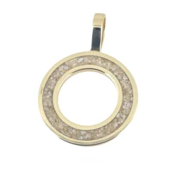 9 carat yellow gold pendant circle of life cremation ashes with no Opal inserts
