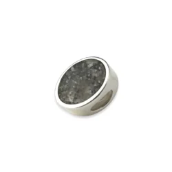 Oval Charm Bead, Ivy, with Cremation Ashes - 9ct Gold or Sterling Silver
