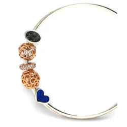 Alternative view of Oval Charm Bead, Ivy, with Cremation Ashes - 9ct Gold or Sterling Silver