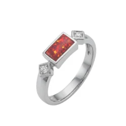 In sterling silver the Romeo ring features red coral insert with cremation ashes