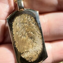 Fingerprint DogTag Style Pendant || 9ct Gold